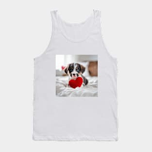 Cute Valentine Puppy Tank Top